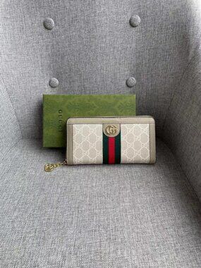 Gucci Ophidia GG Supreme Zip Around Wallet